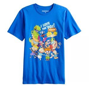 Men's Nickelodeon Graphic Characters Tee "I Love the 90's"  Small New with Tags